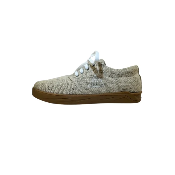 Brown sole hemp canvas shoes made with natural fiber fabric